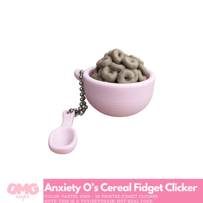 Anxiety O’s Cereal Fidget Clicker | 3D Printed with Keychain