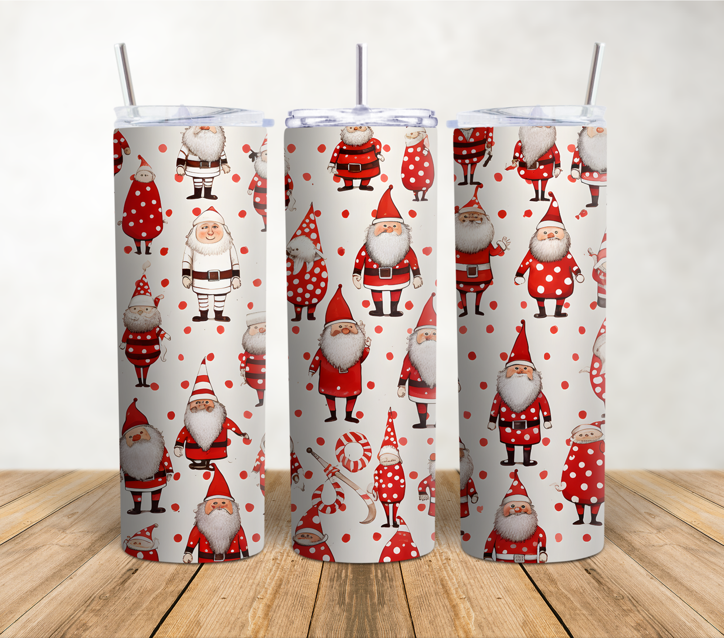 Santa Polkadot 20oz Tumbler Wrap