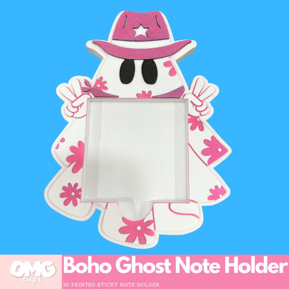 Boho Ghost Sticky Note Holder – 3D Printed Desk Organizer