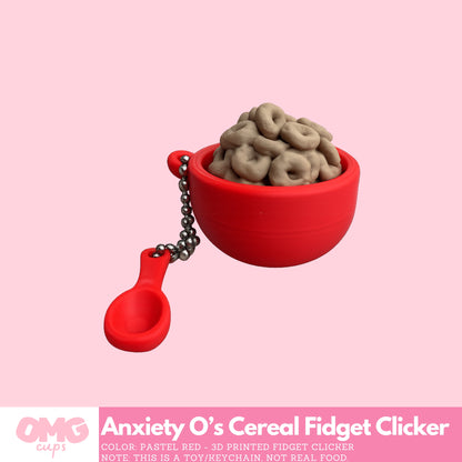 Anxiety O’s Cereal Fidget Clicker | 3D Printed with Keychain