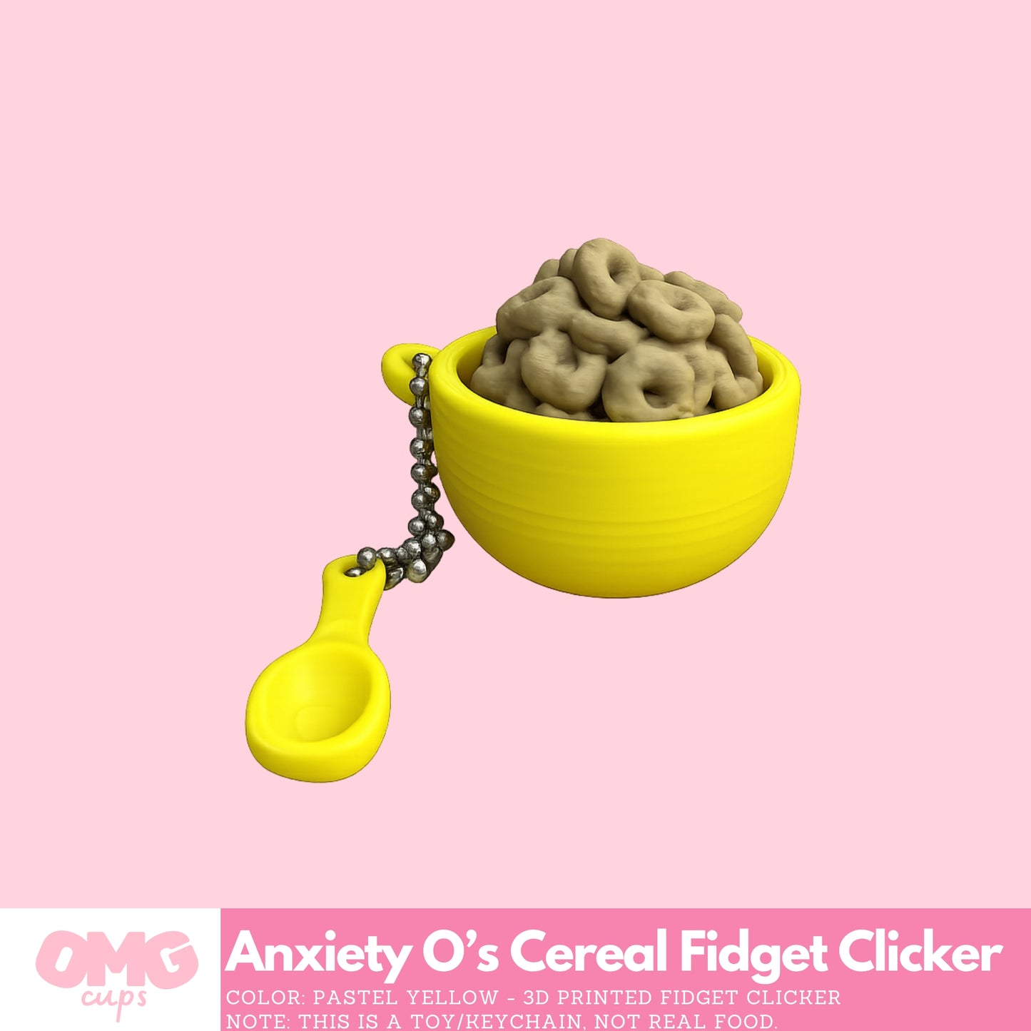 Anxiety O’s Cereal Fidget Clicker | 3D Printed with Keychain