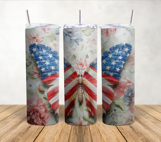 American Butterfly | 20oz Sublimation Tumbler Wrap
