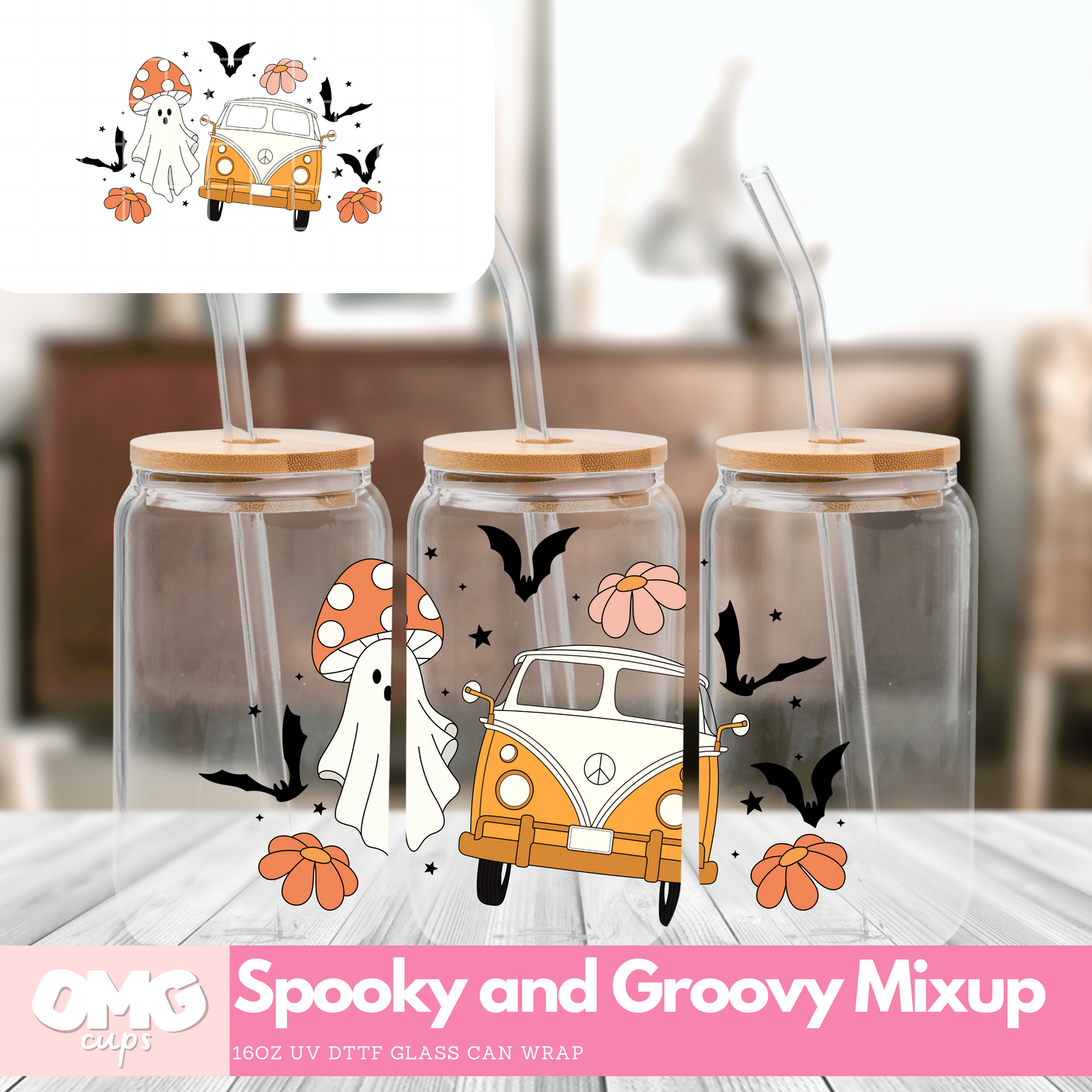 Spooky and Groovy Mixup - UV DTF Cup Decal