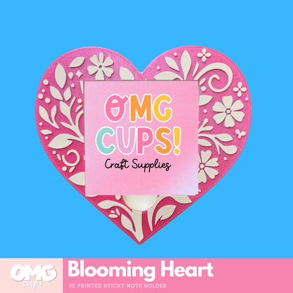 Blooming Heart Sticky Note Holder – 3D Printed Desk Organizer