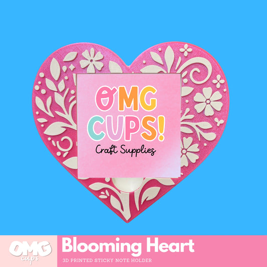 Blooming Heart Sticky Note Holder – 3D Printed Desk Organizer