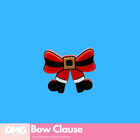 Bow Clause 3D Printed Straw Topper