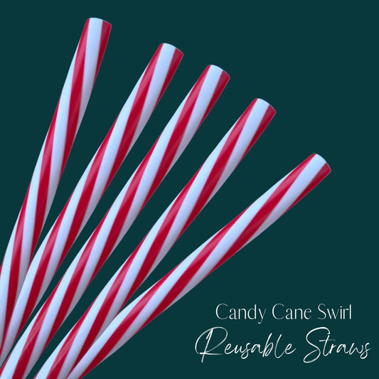 Candy Cane Swirl Straw (24oz)
