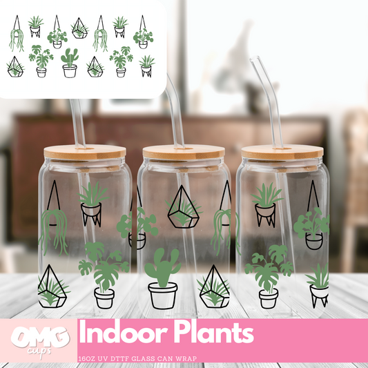 Indoor Plants - UV Wrap 16oz Glass Can