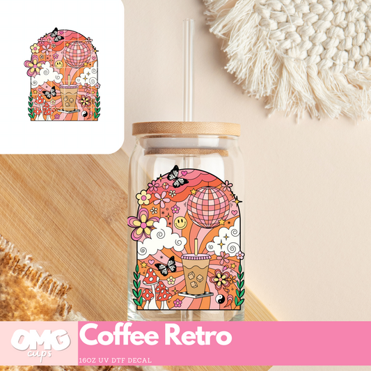 Coffee Retro - UV DTF Cup Decal