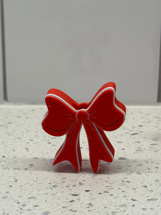 Christmas Bow 3D Printed Straw Topper