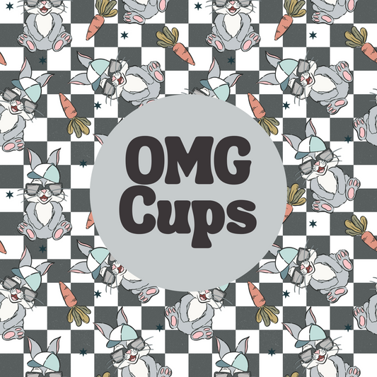 Cool Bunny Black and White 20oz Tumbler Wrap