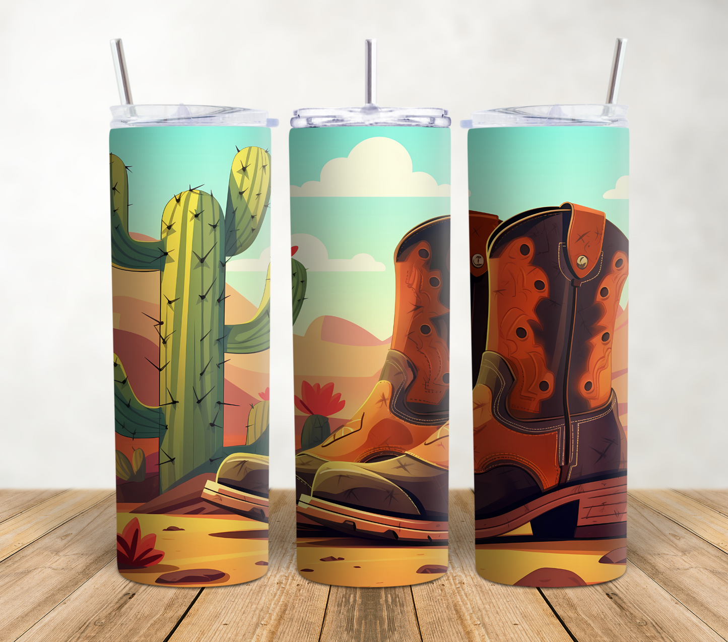 Cowboy Boots 20oz Sublimation Tumbler Wrap