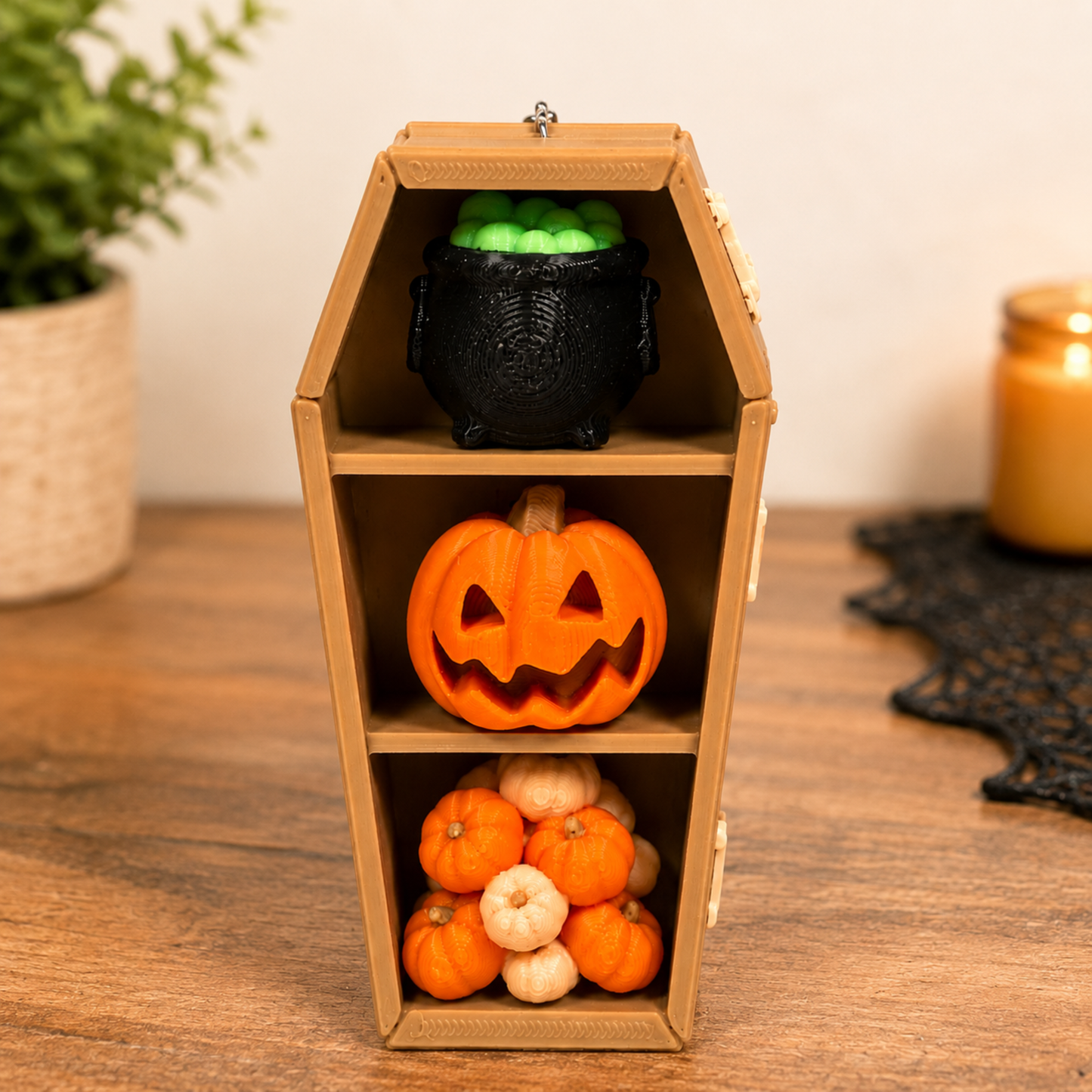 Crypt Clicker | 3D Printed Halloween Triple Clicker Coffin Keychain