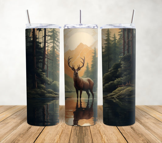 Deer Reflection | 20oz Sublimation Tumbler Wrap