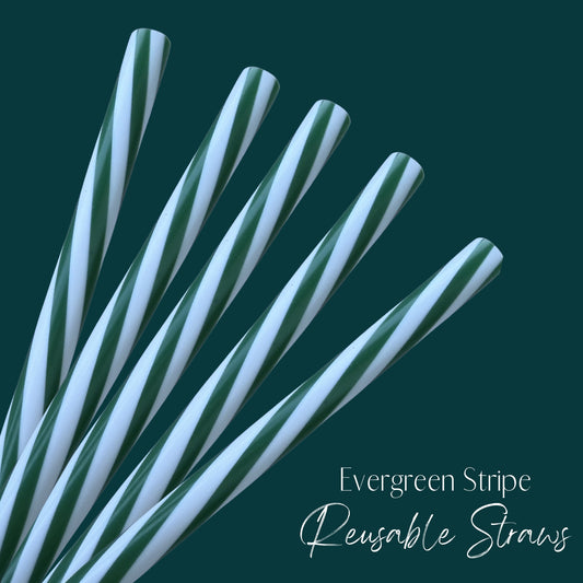 Evergreen Stripe Straw (24oz)