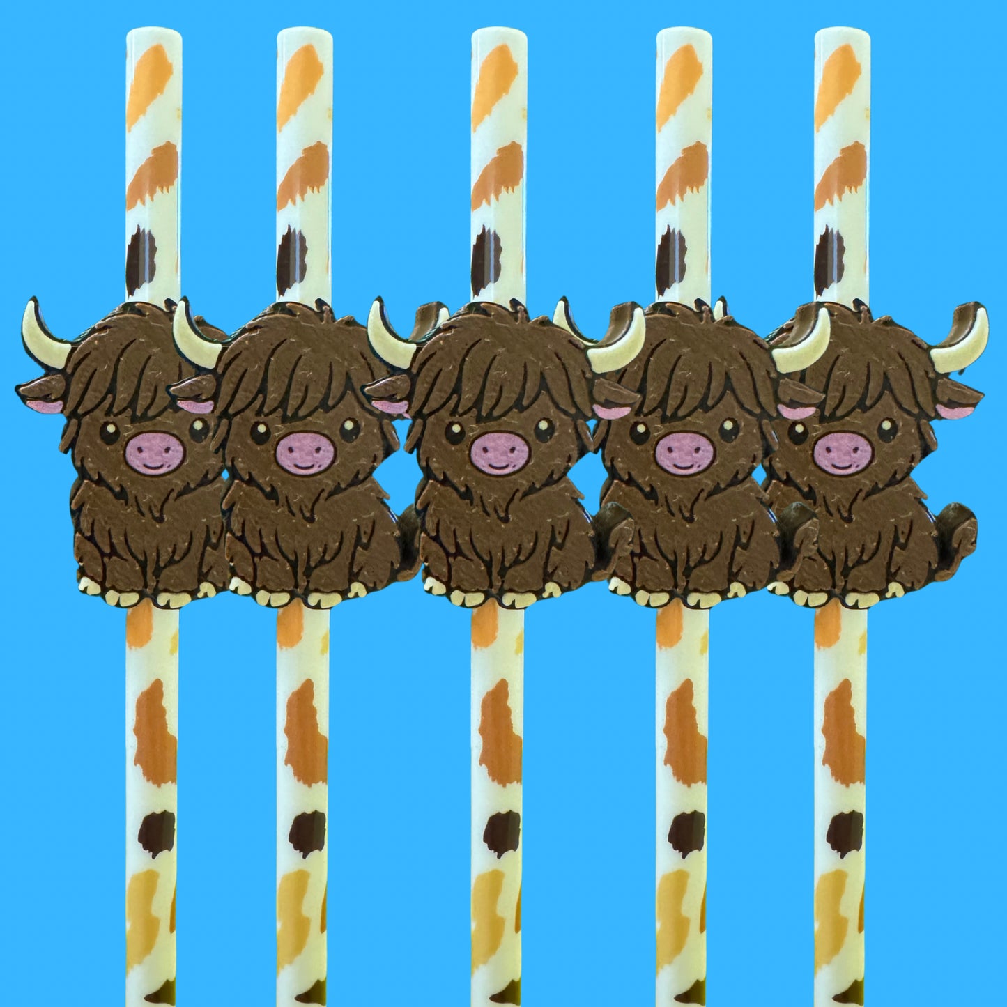 Harry the Highland 3D Printed Topper & Leaf Straw Set