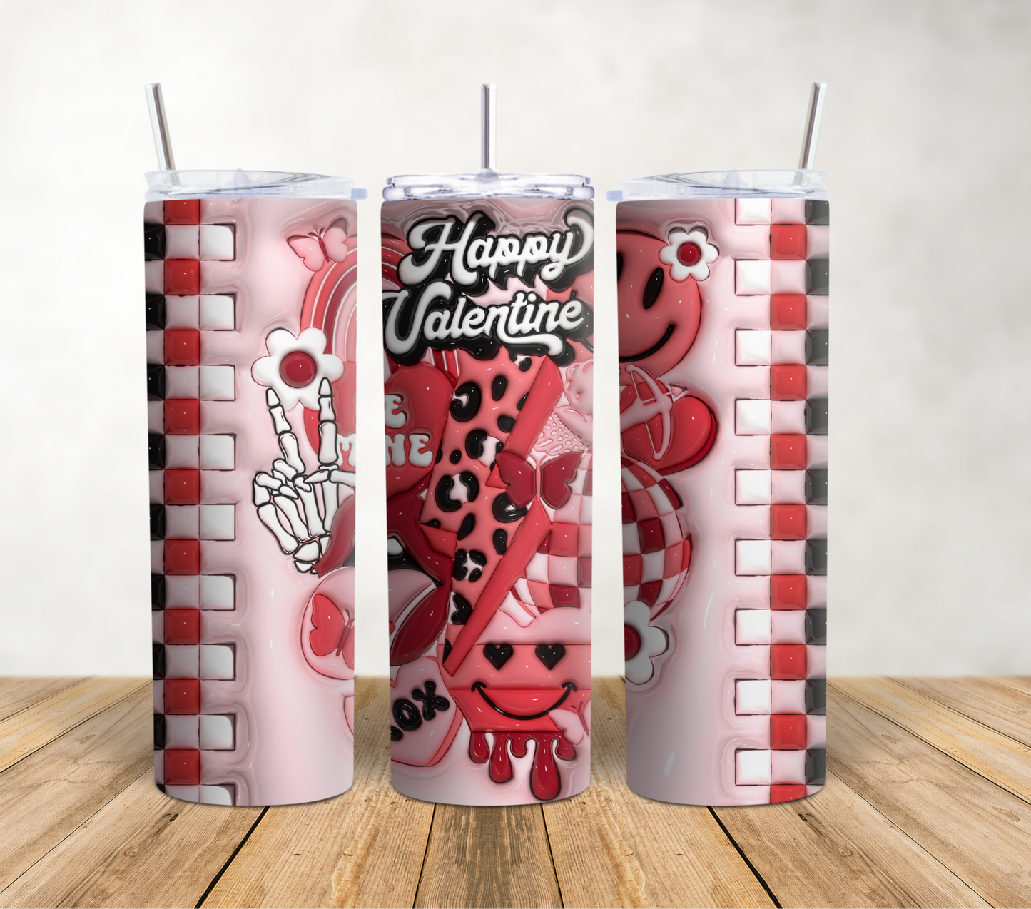 Happy Valentine Puff/3D - 20oz Tumbler Wrap
