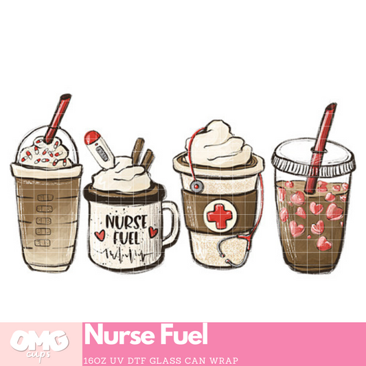 Nurse Fuel - UV Wrap 16oz Glass Can