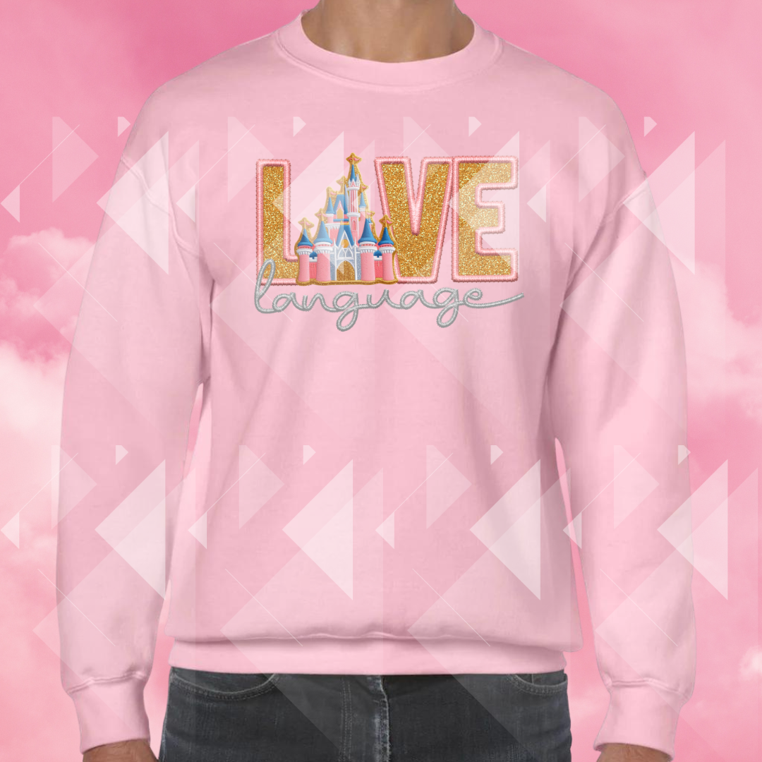 Love Language Pink Castle | DTF Transfer 11”