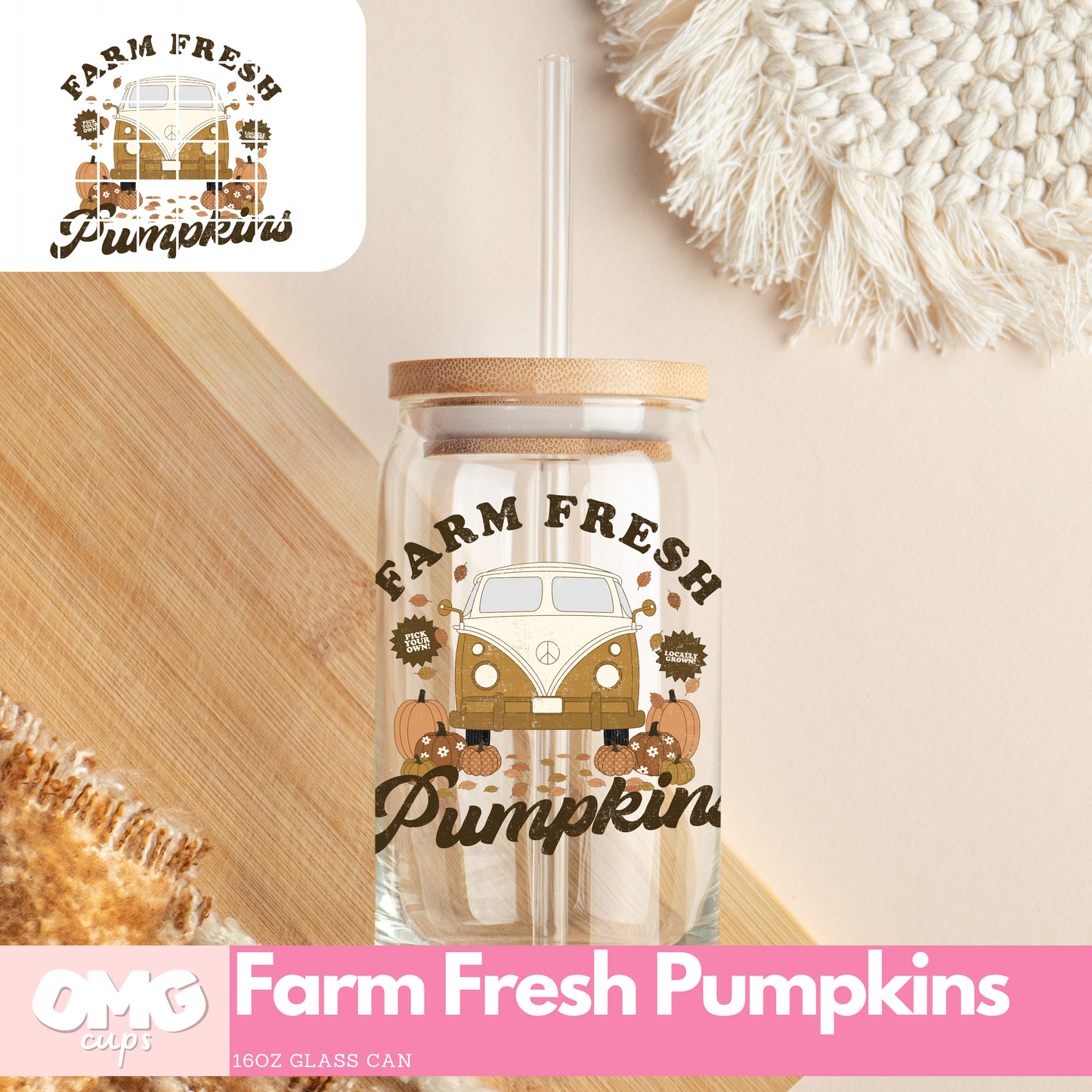 Farm Fresh Pumpkins - UV DTF Cup Decal