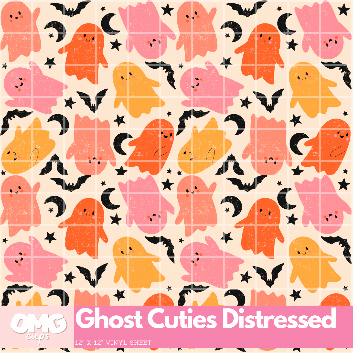 Ghost Cuties Distressed: 12x12 Vinyl Sheet