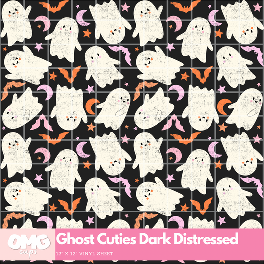 Ghost Cuties Distressed Dark: 12x12 Vinyl Sheet