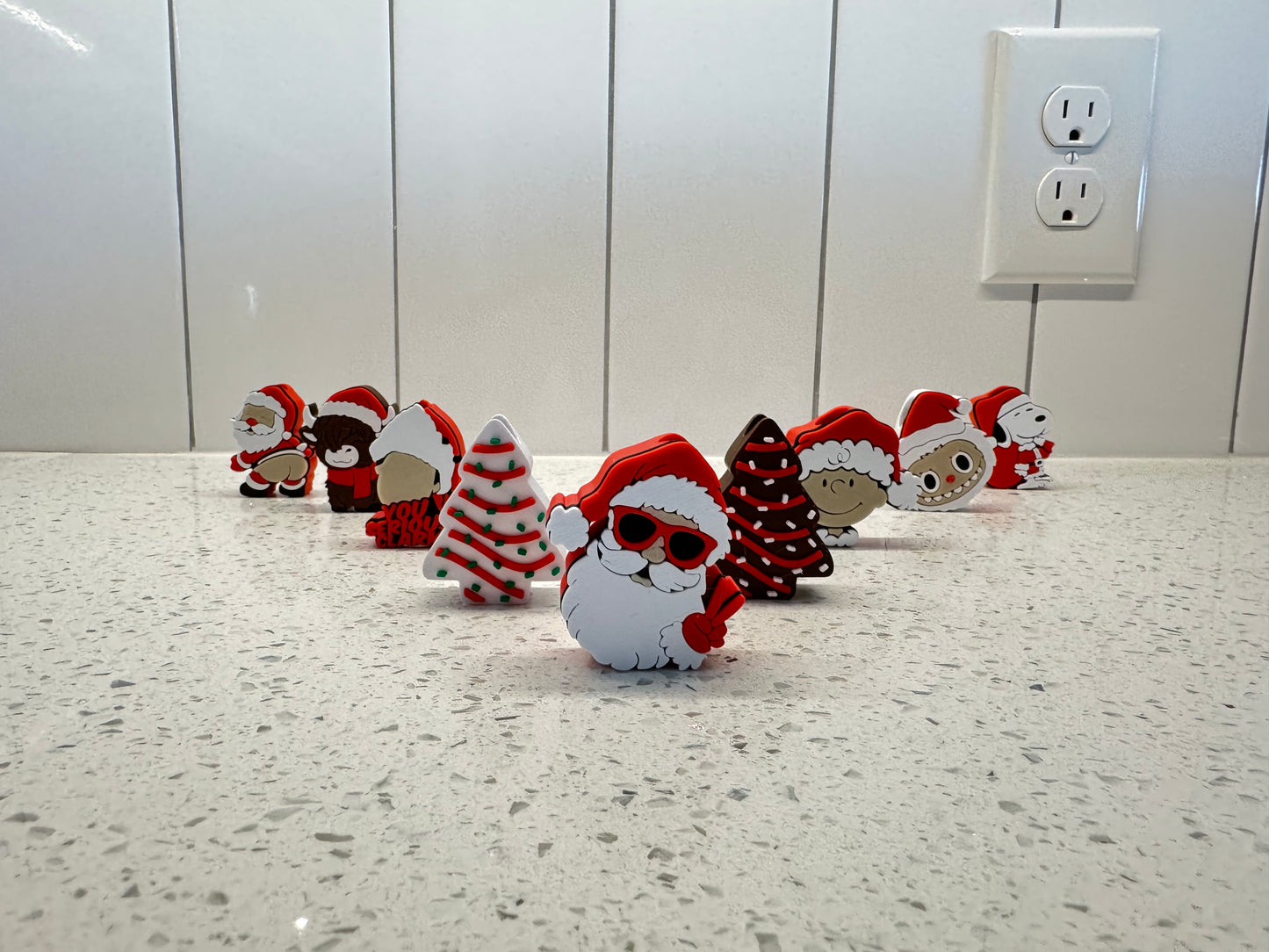 Fluffy Friend Santa 3D Printed Straw Topper