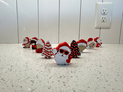 Fluffy Friend Santa 3D Printed Straw Topper