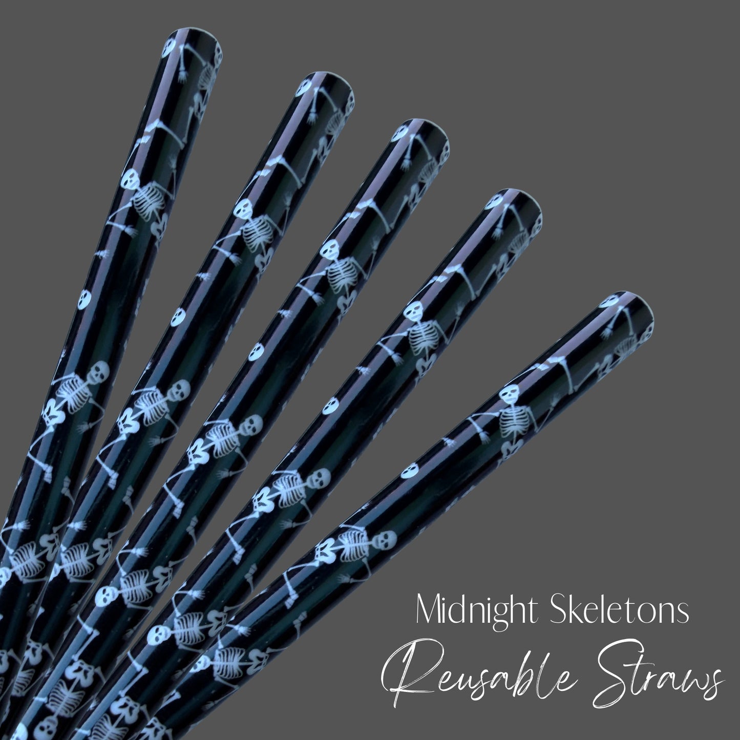 Midnight Skeletons Straw (24oz)