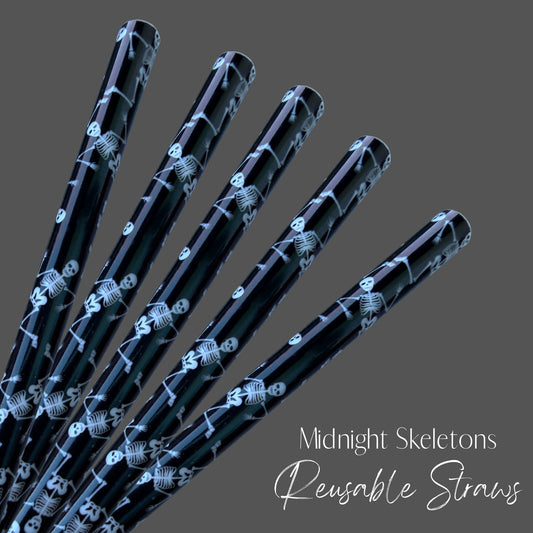 Midnight Skeletons Straw (24oz)