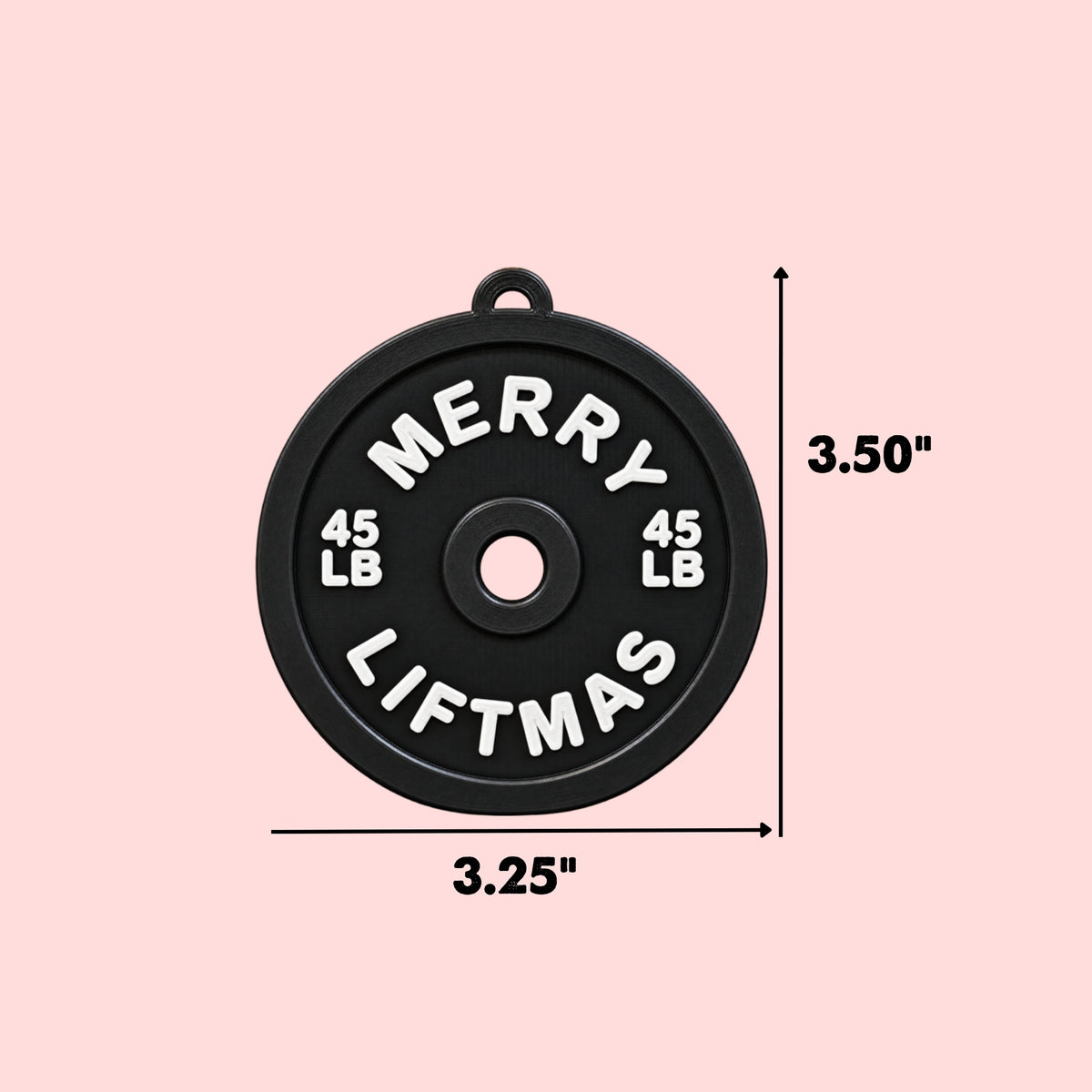 Merry Liftmas Barbell Weight Ornament | 3D Printed