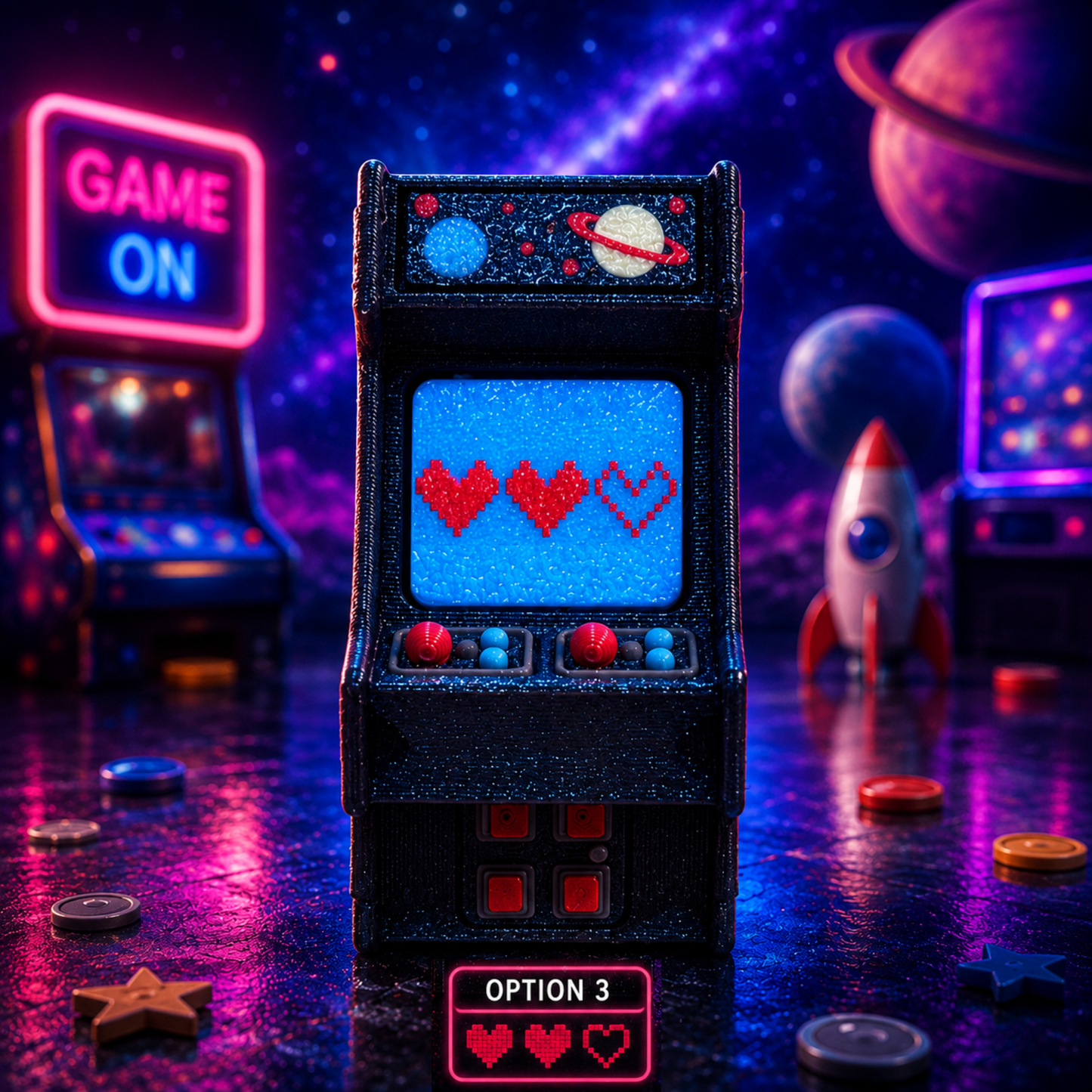 Arcade Buddy | 3D Printed Mini Retro Arcade Fidget with Keychain