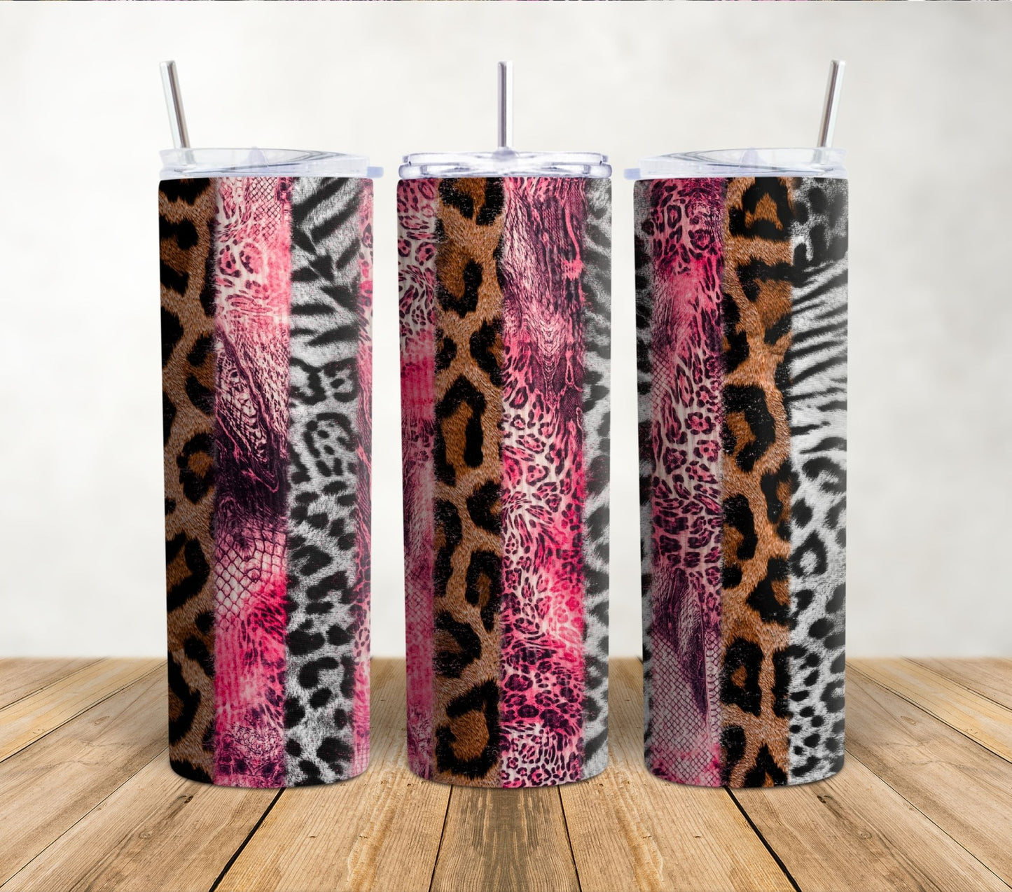 Pink White Leopard | 20oz Sublimation Tumbler Wrap