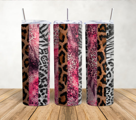 Pink White Leopard | 20oz Sublimation Tumbler Wrap