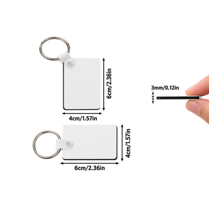Rectangle Double-Sided MDF Sublimation Keychain