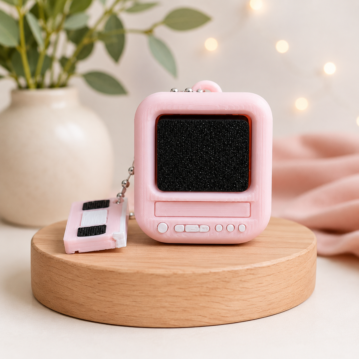 Retro TV Fidget Clicker with VHS Tape Keychain | 3D Printed