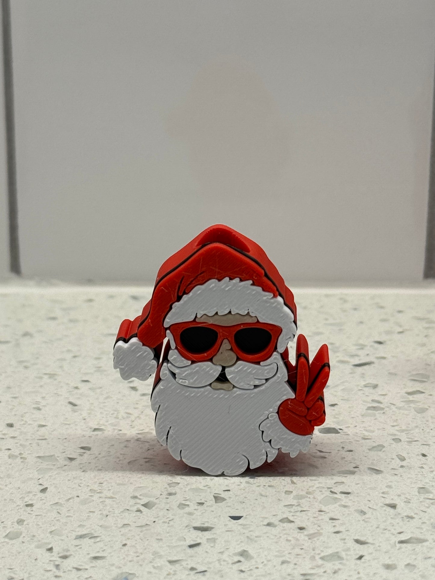 Santa Peace 3D Printed Straw Topper