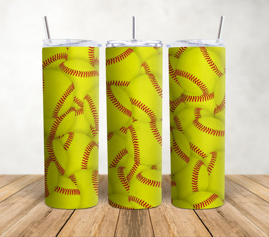 Softballs | 20oz Sublimation Tumbler Wrap