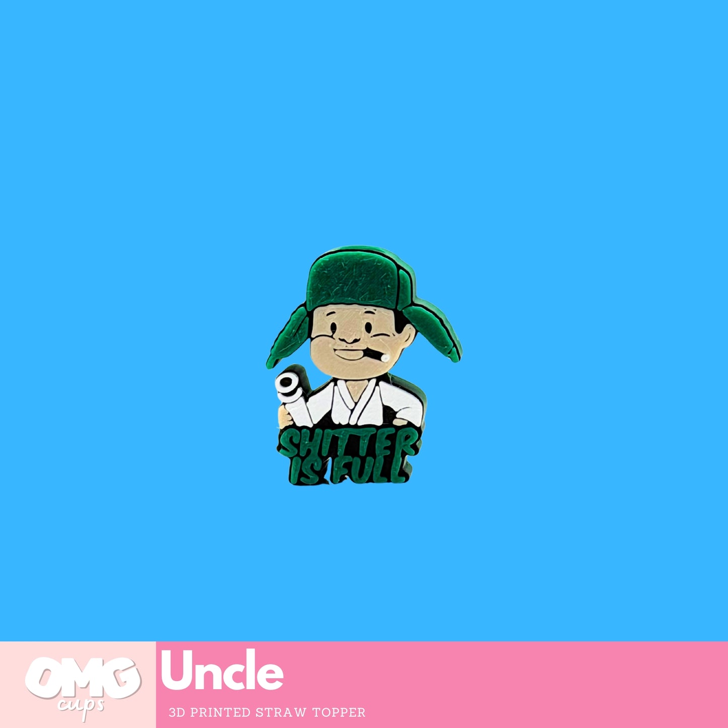 Uncle 3D Printed Straw Topper