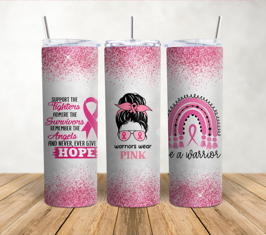 Warriors Wear Pink | 20oz Sublimation Tumbler Wrap