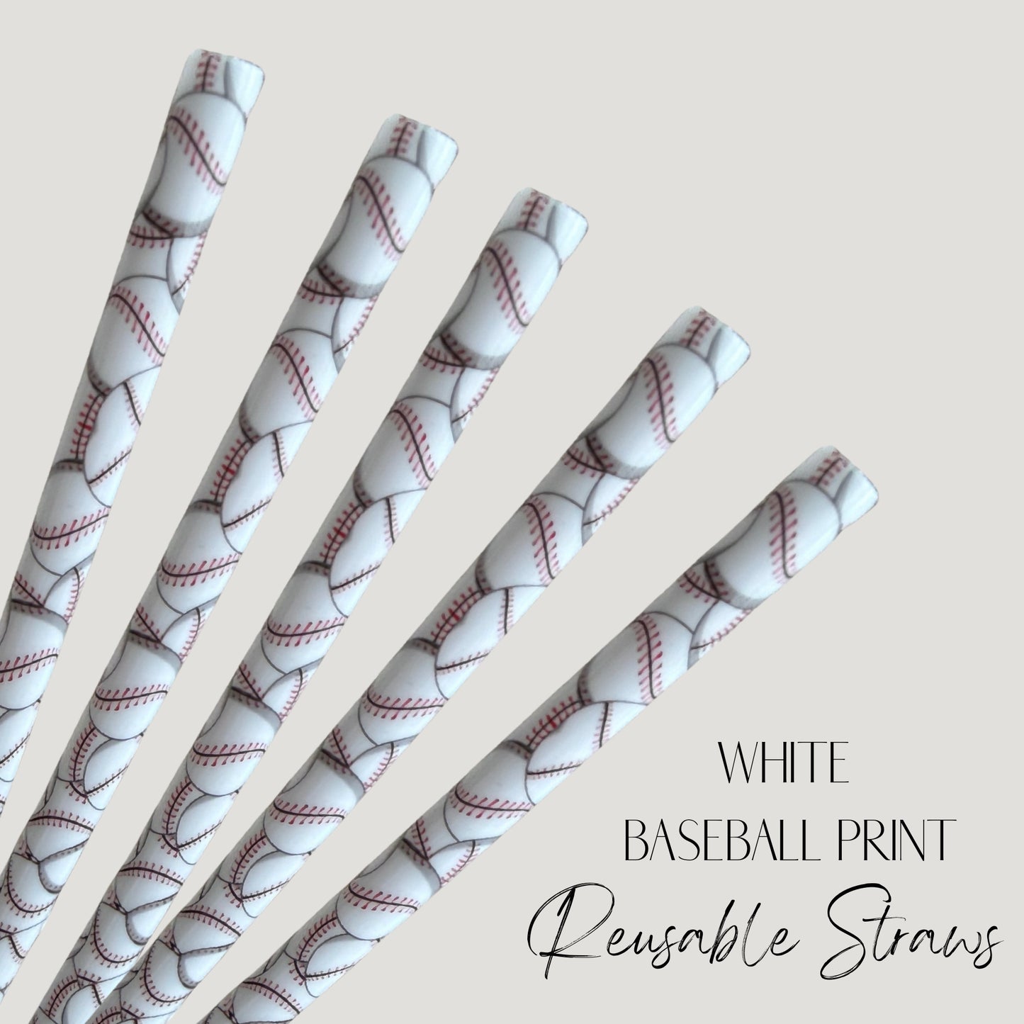 White Baseball Straw (24oz)