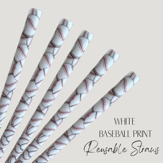 White Baseball Straw (24oz)