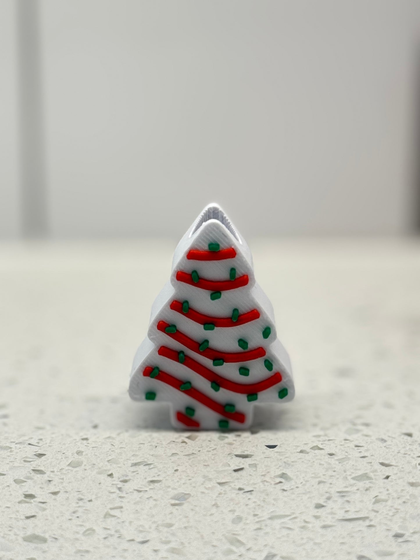 White Cake Christmas Tree 3D Printed Straw Topper
