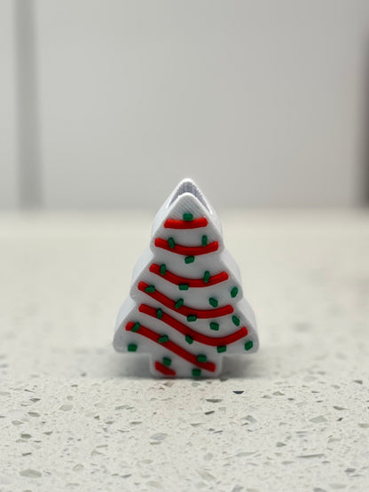 White Cake Christmas Tree 3D Printed Straw Topper