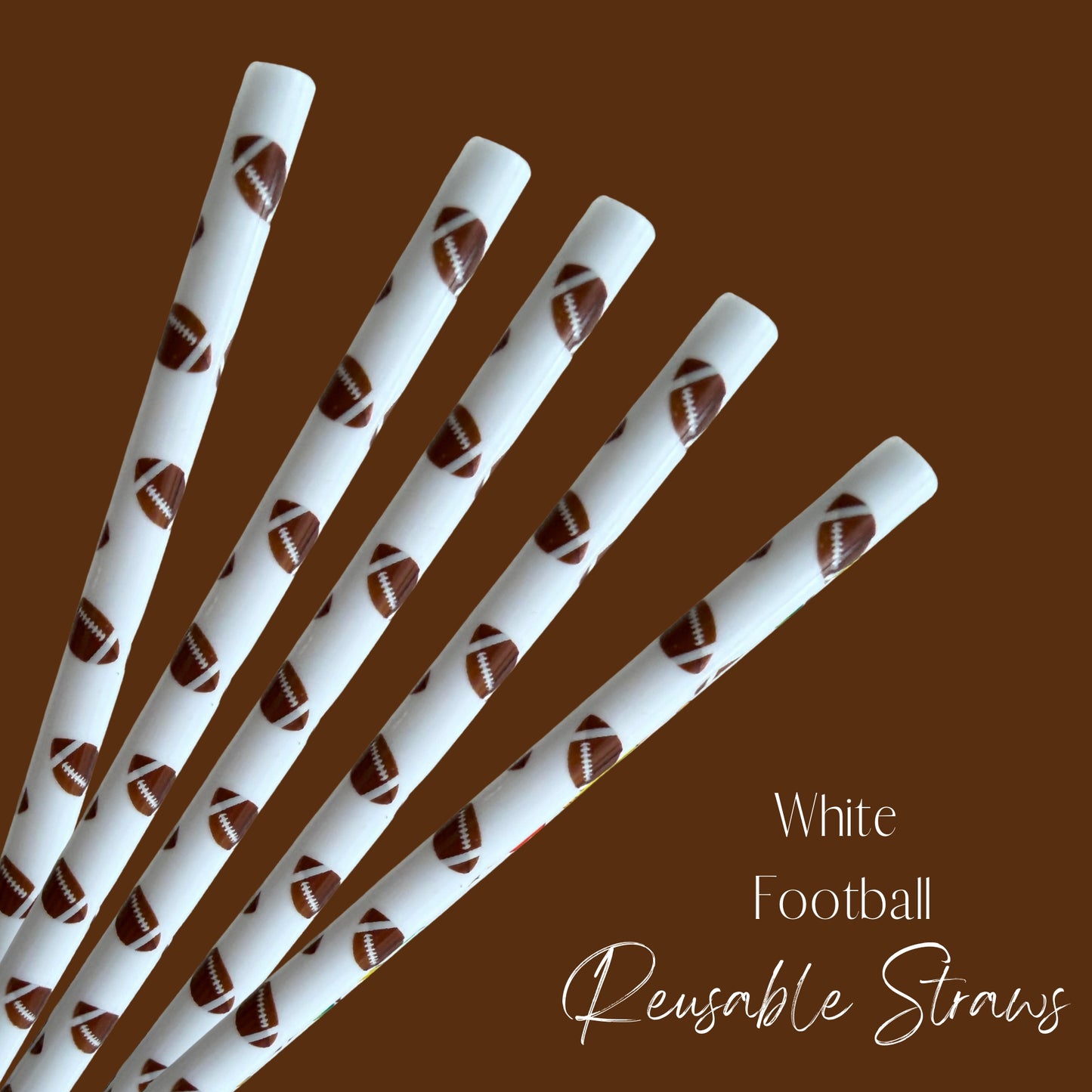 White Football Straw (24oz)