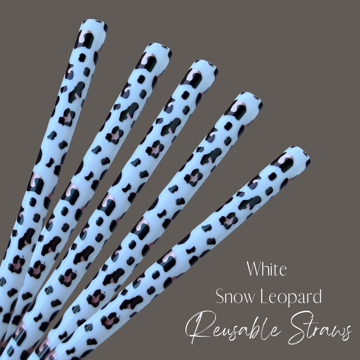 White Snow Leopard Straw (24oz)