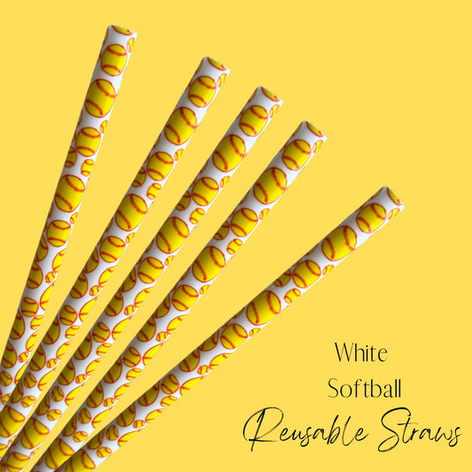 White Softball Straw (24oz)