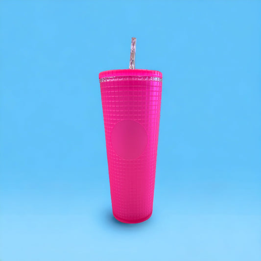 Dream House Pink Grid Tumbler (24oz)