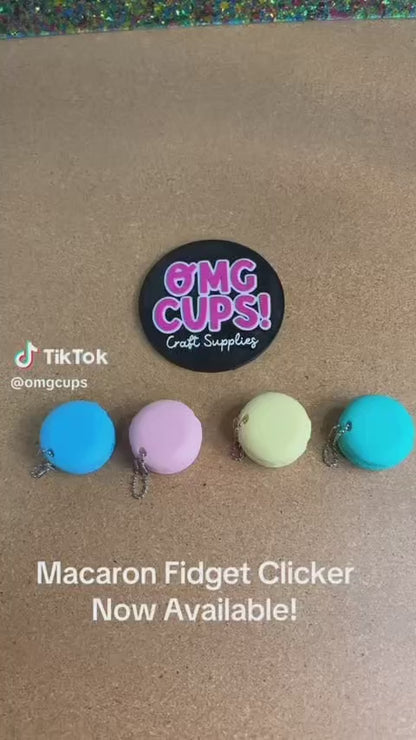 Macaron Fidget Clicker | 3D Printed with Keychain