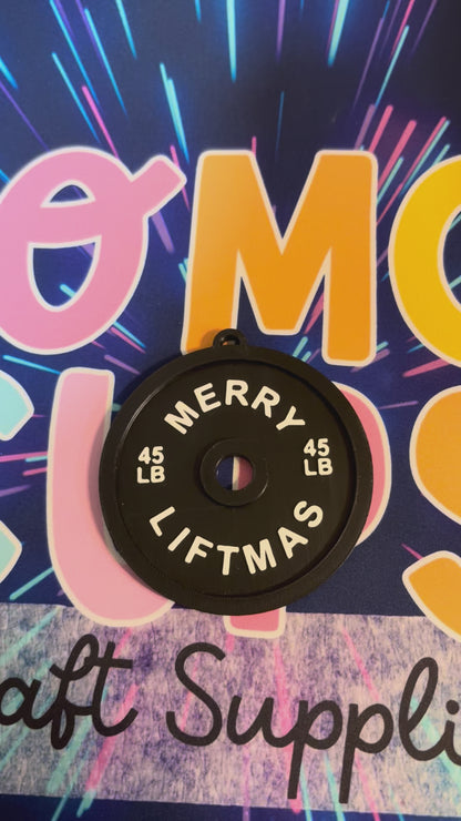 Merry Liftmas Barbell Weight Ornament | 3D Printed